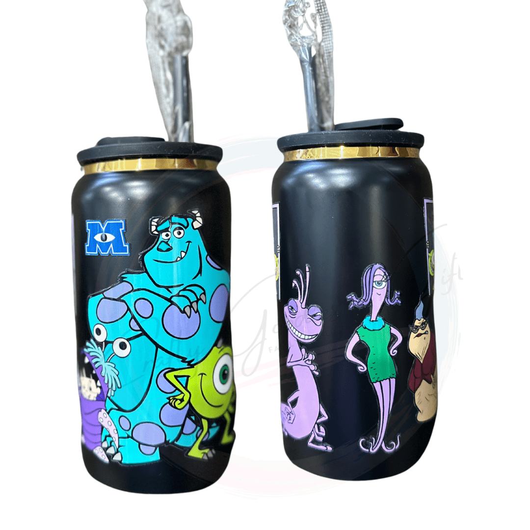 this 16oz popcan style tumbler has a lid to resemble the look o f a pop can. The white sock is code for 2319. this tumbler is wrapped with the characters from that film.