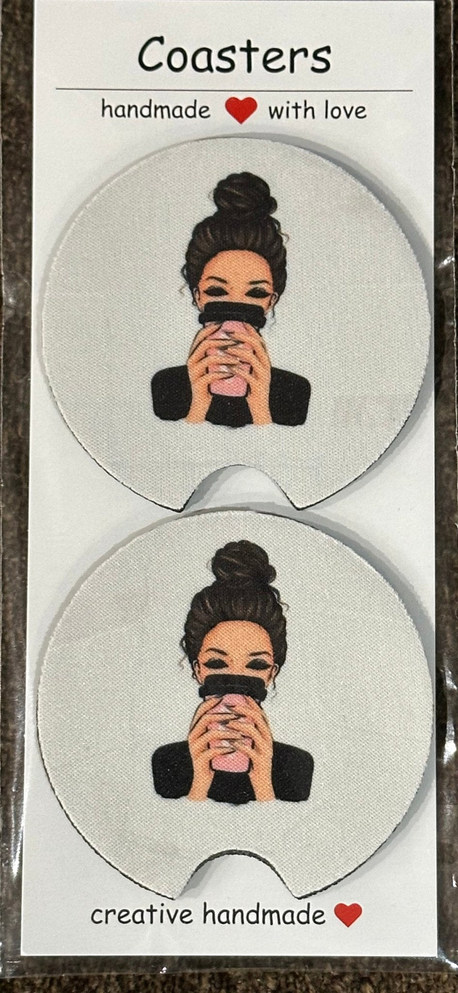 Car coasters - Neoprene/Ceramic - Ready to Ship - Craftygoodiesngifts