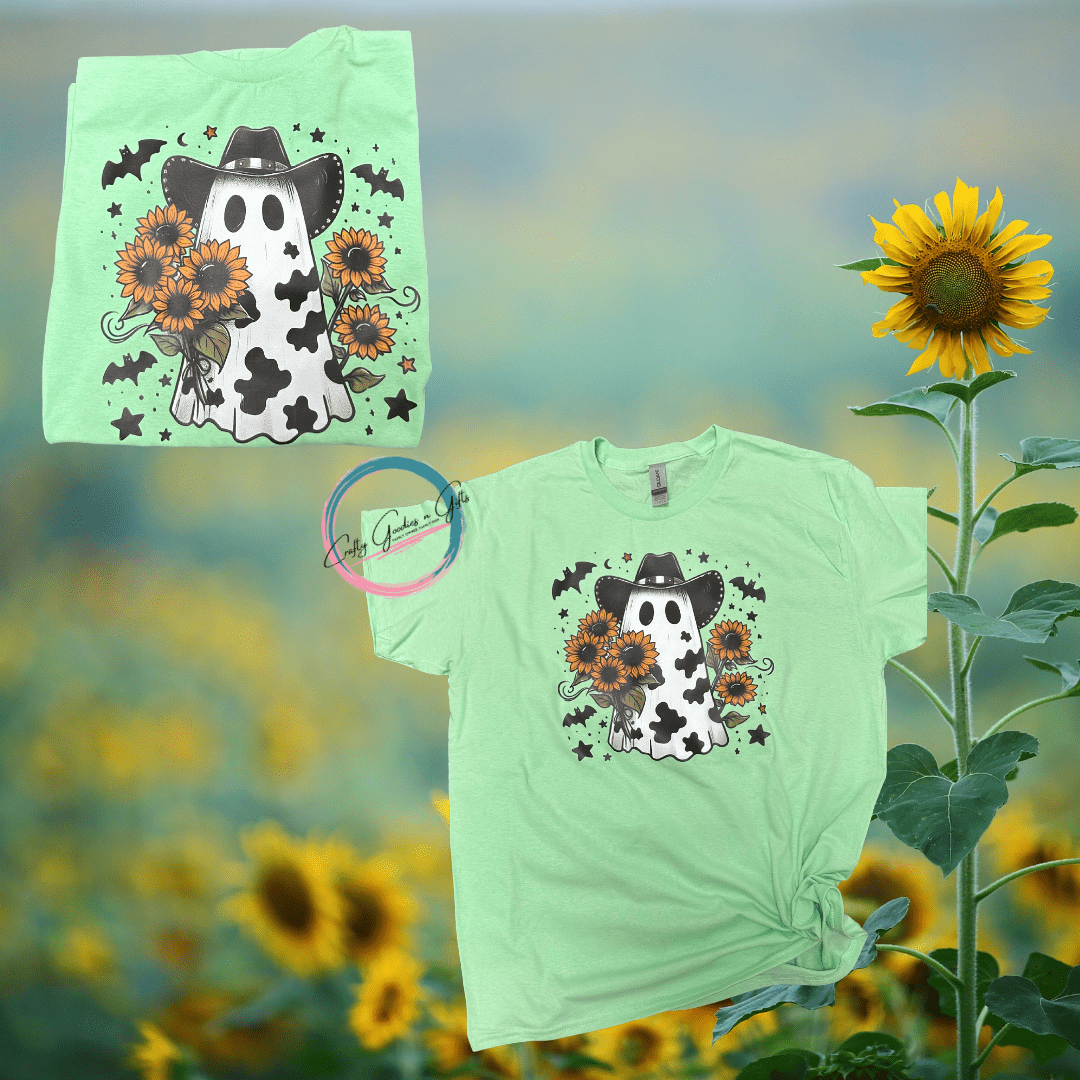 Cute Ghosty Cow Graphic T shirt - Craftygoodiesngifts