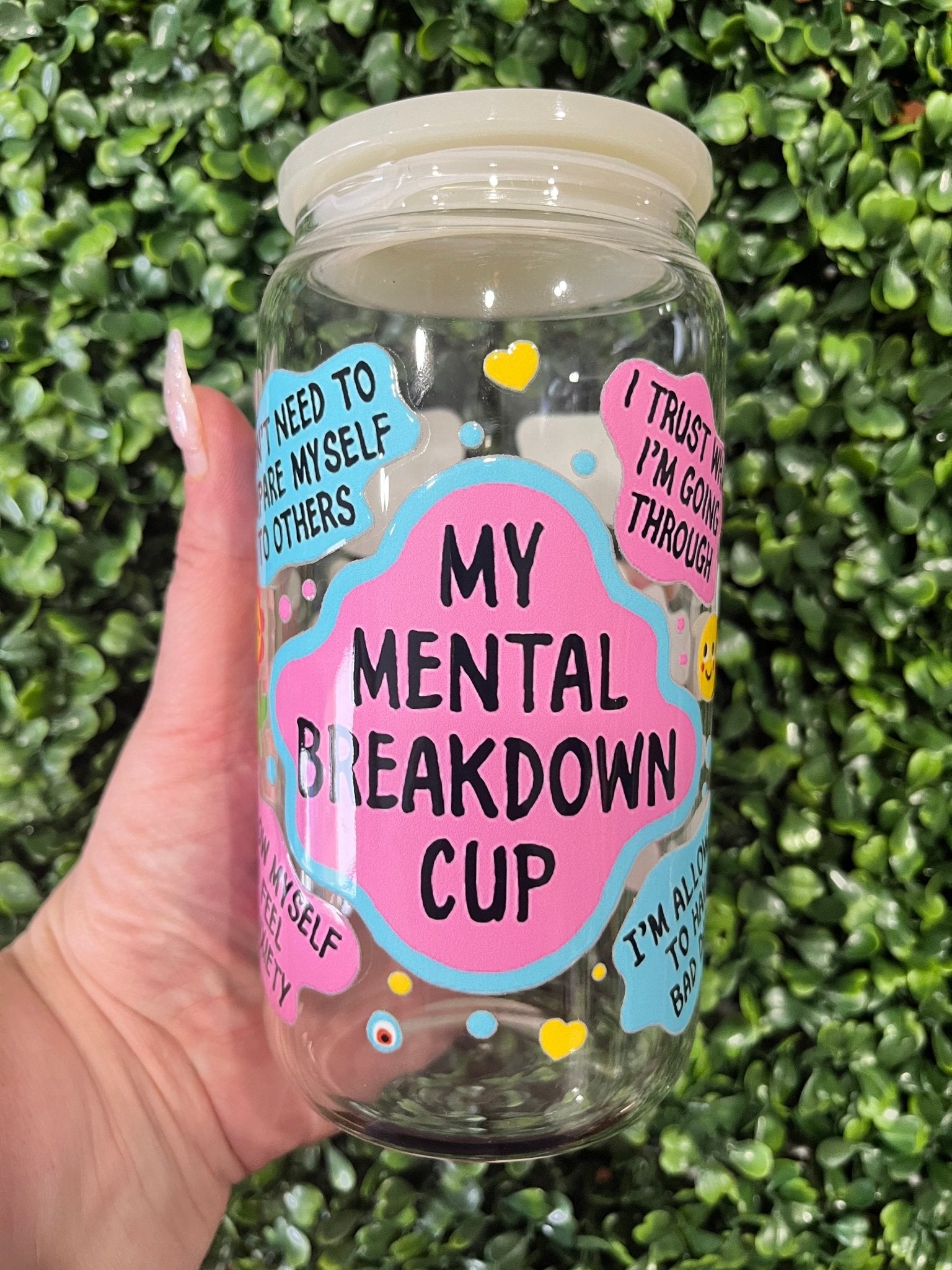 Mental breakdown - 16oz glass Libby - Craftygoodiesngifts