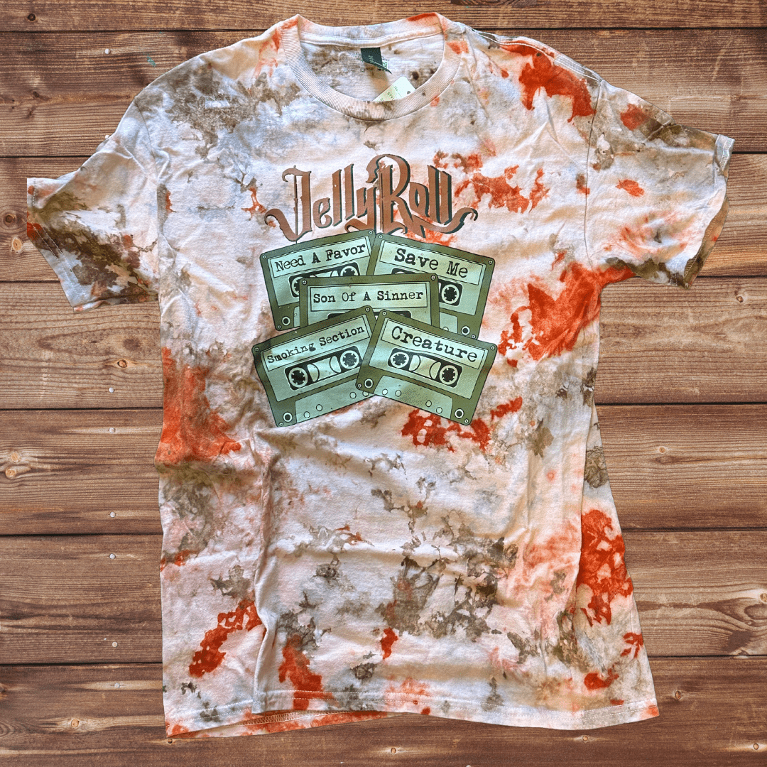 Mix Tapes - Bleached graphic T shirt - Craftygoodiesngifts