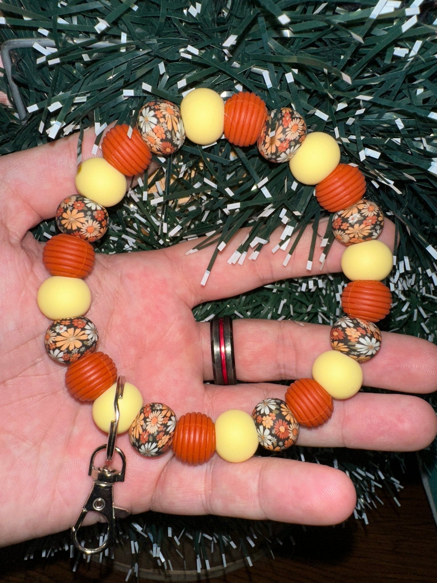 Silicone wristlet - Hippie flower - Craftygoodiesngifts