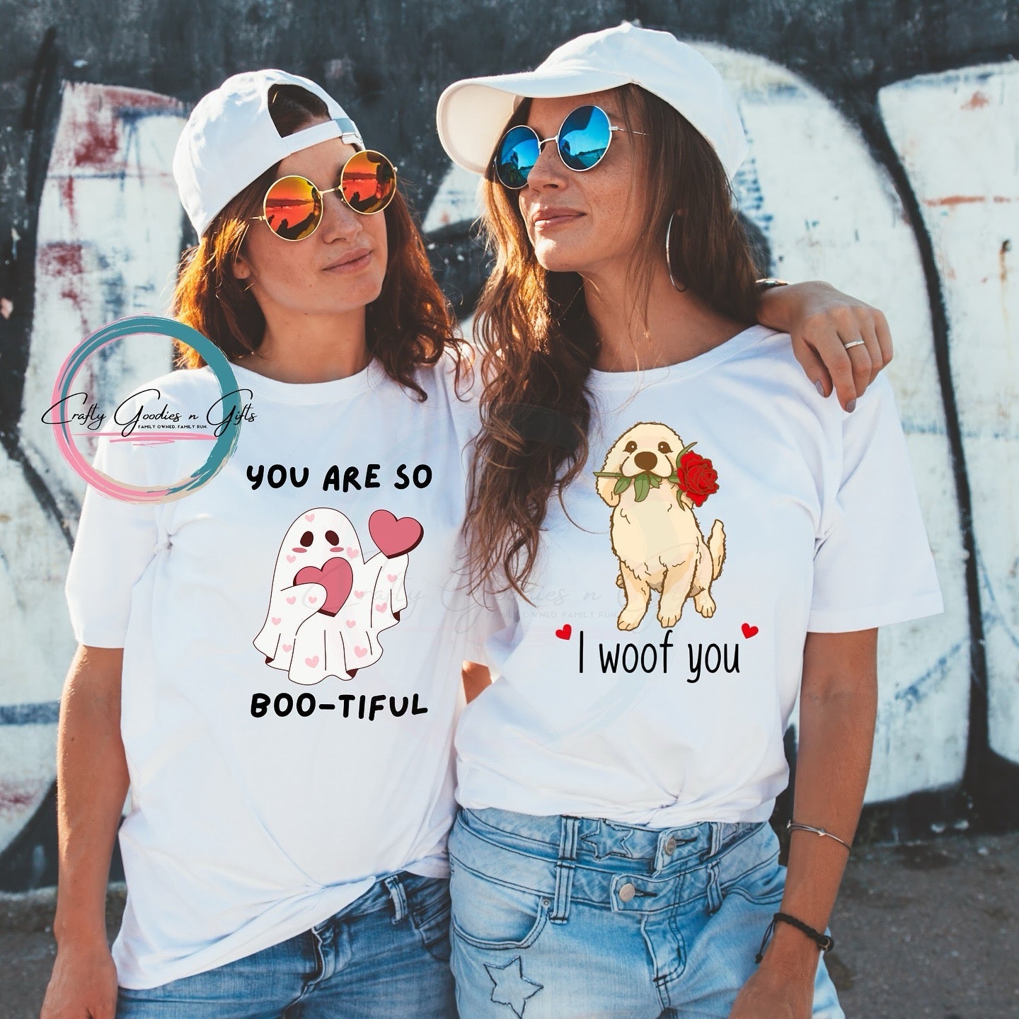 Woof You - Valentines Day - Graphic Shirt - Craftygoodiesngifts